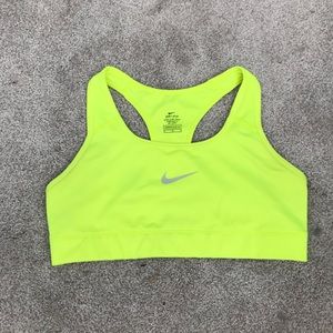 Neon yellow Nike sports bra